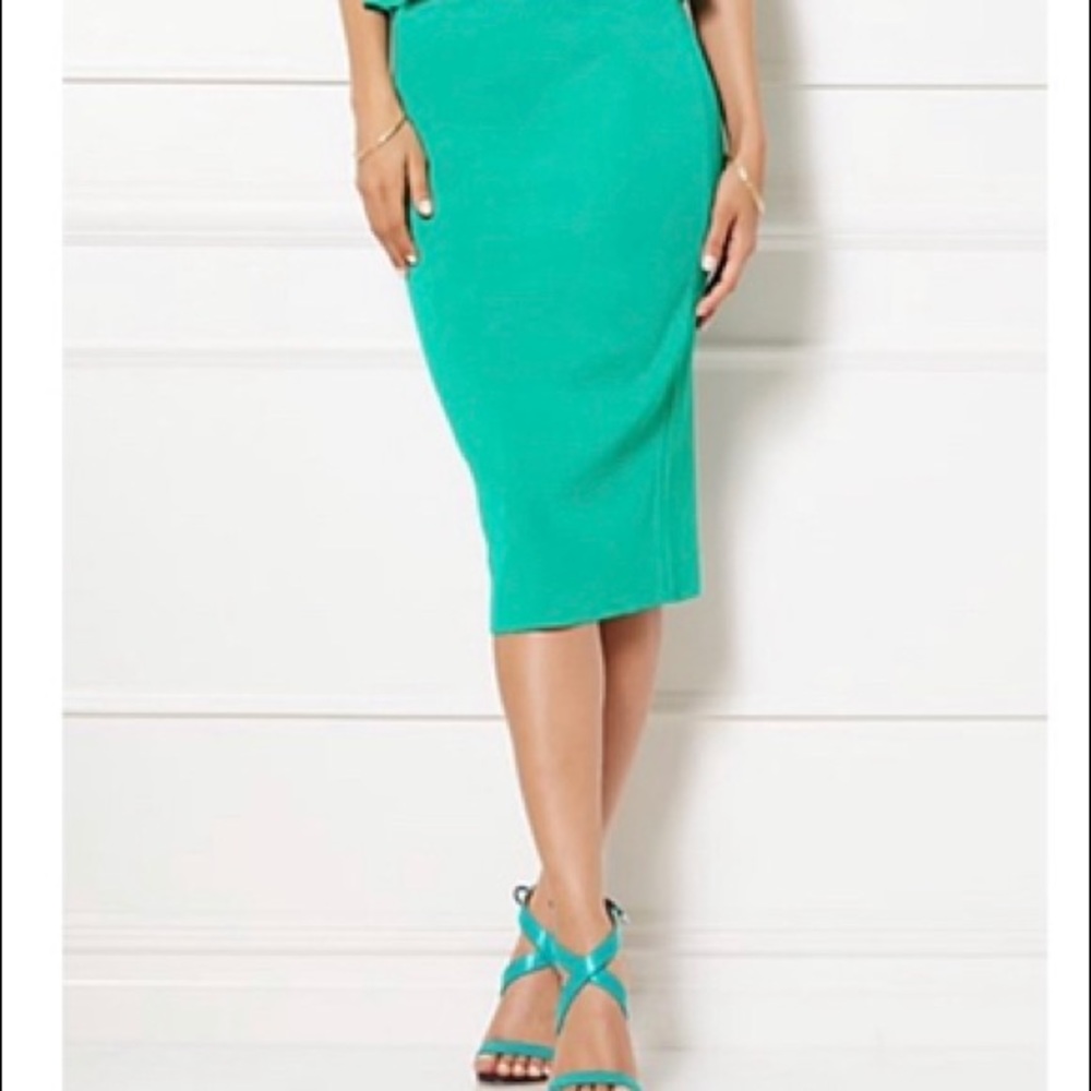 Eva Mendez Green Sweater pencil skirt size small
